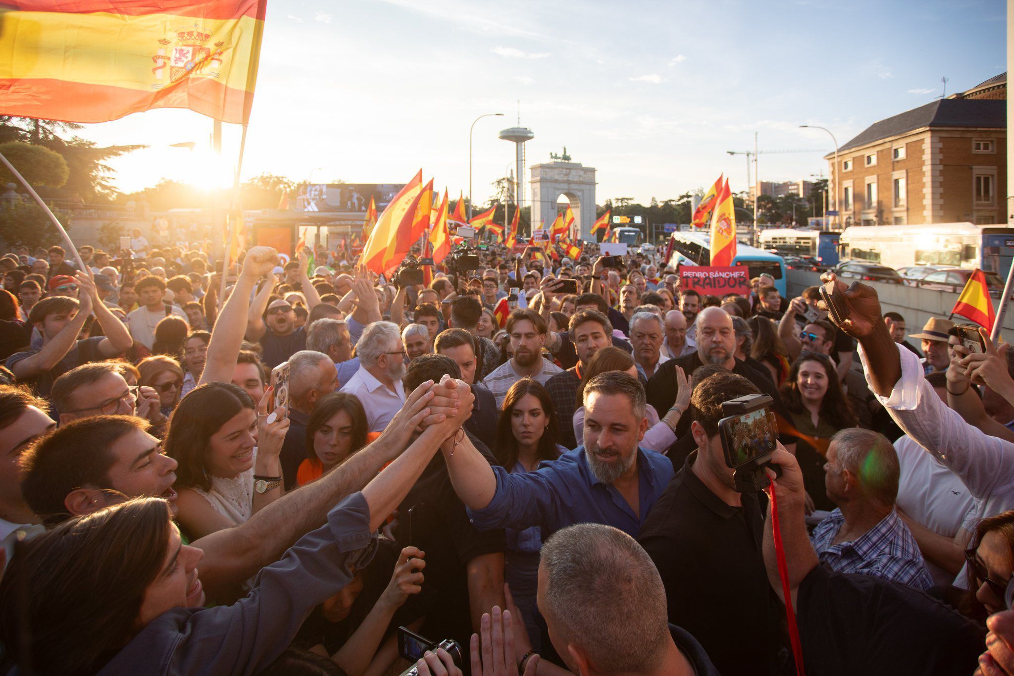 Santiago Abascal, líder de Vox, en un acto público. - 