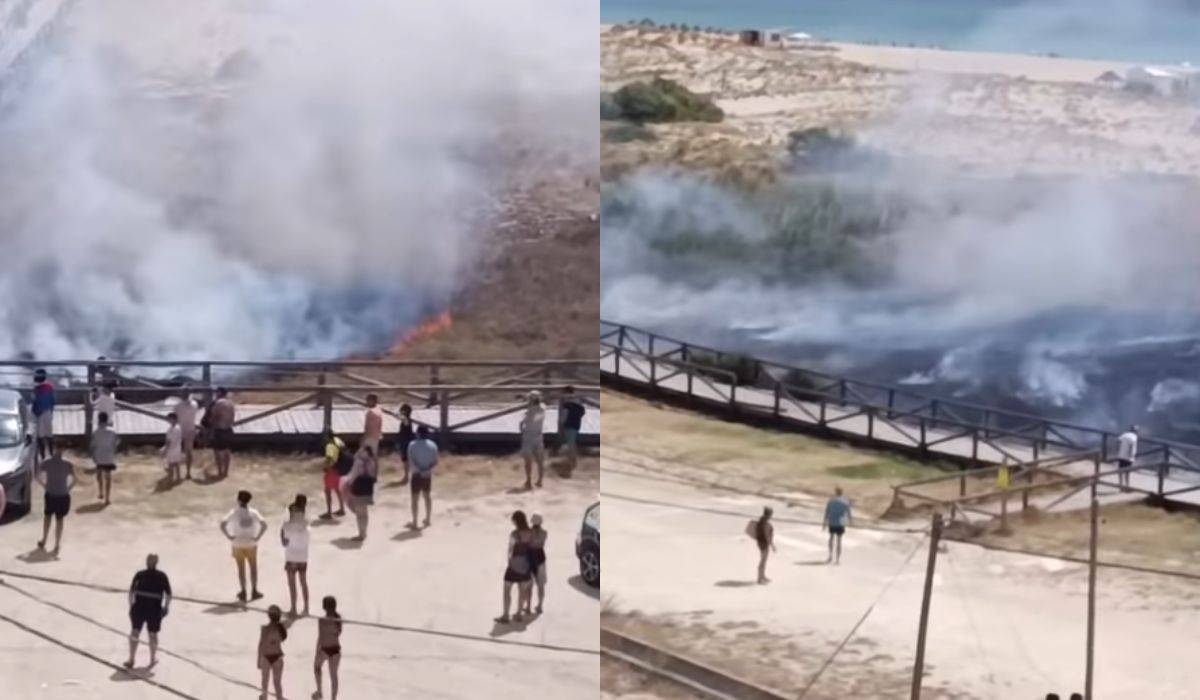 A escasos metros de las llamas en Zahara de los Atunes: el viento de Levante extendió rápidamente el incendio