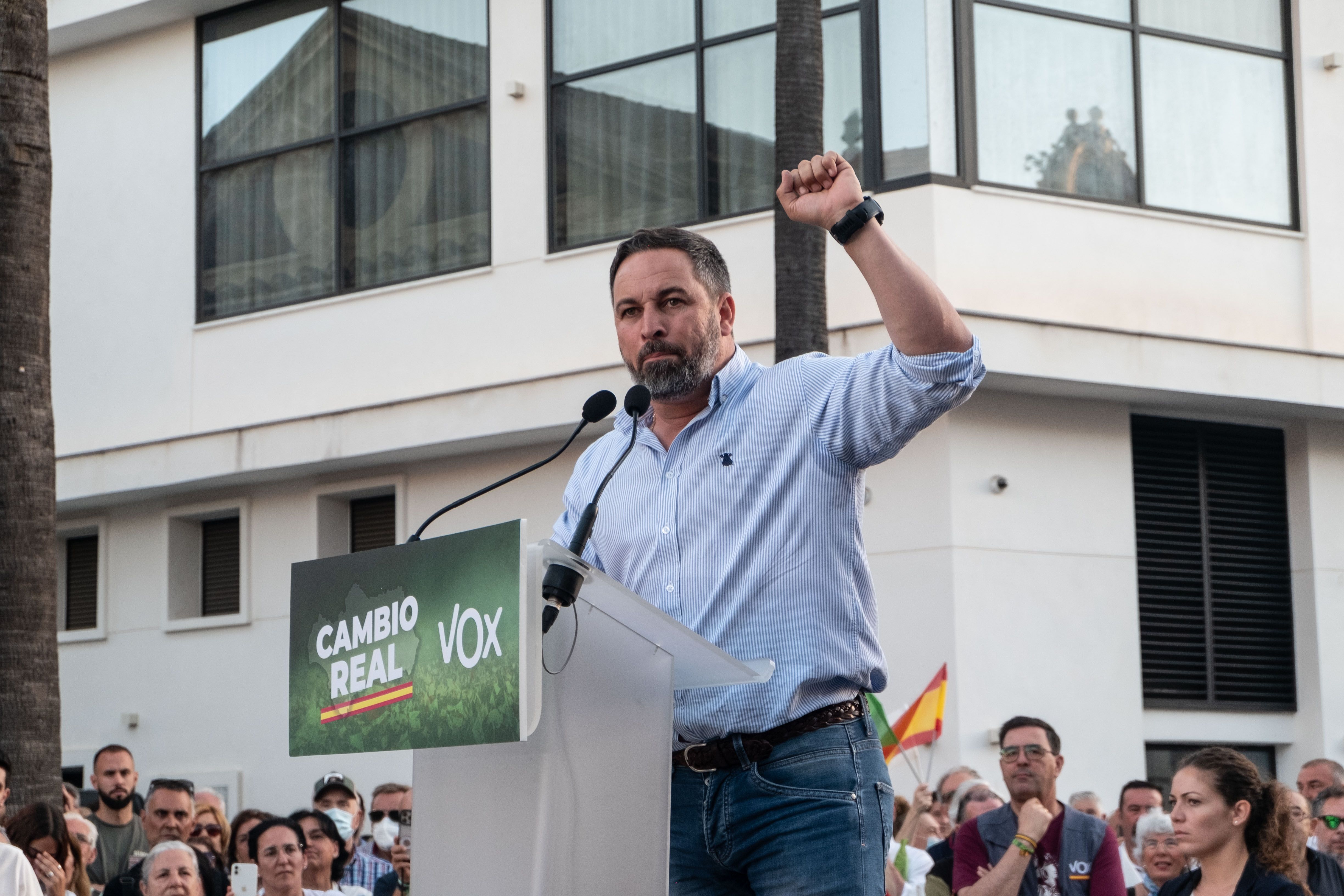Santiago Abascal, en un mitin.  - CANDELA NÚÑEZ