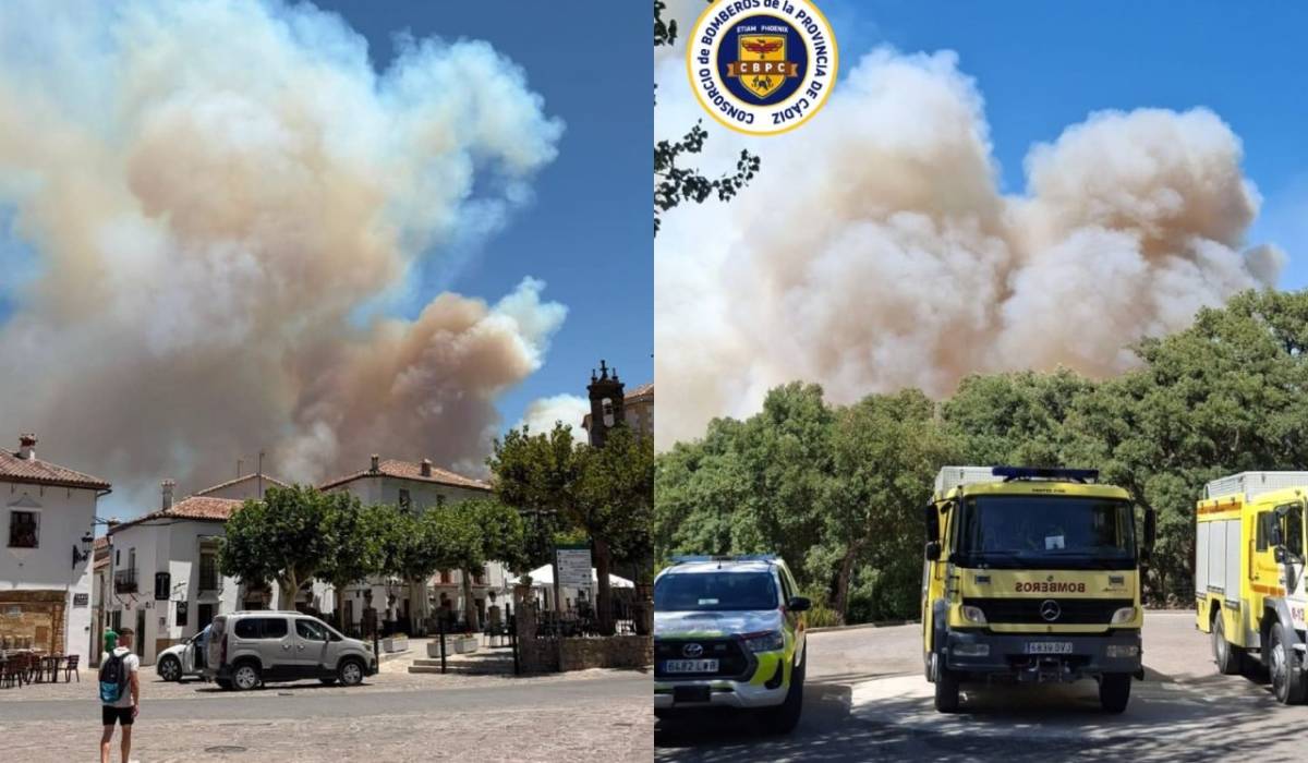 Grazalema, en vilo por el desarrollo del incendio forestal en la Sierra