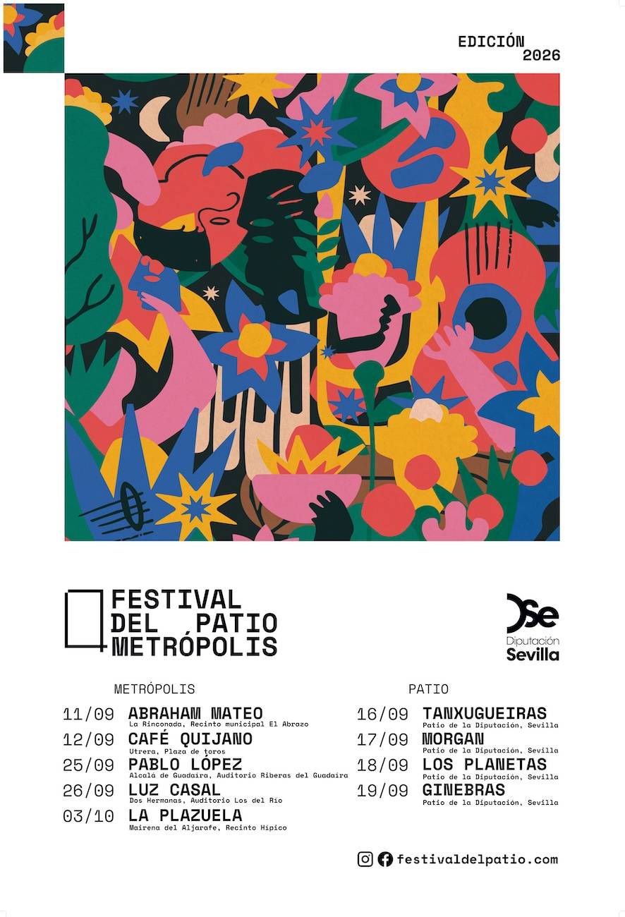 Cartel del Festival del Patio + Metrópolis de la Diputación de Sevilla.
