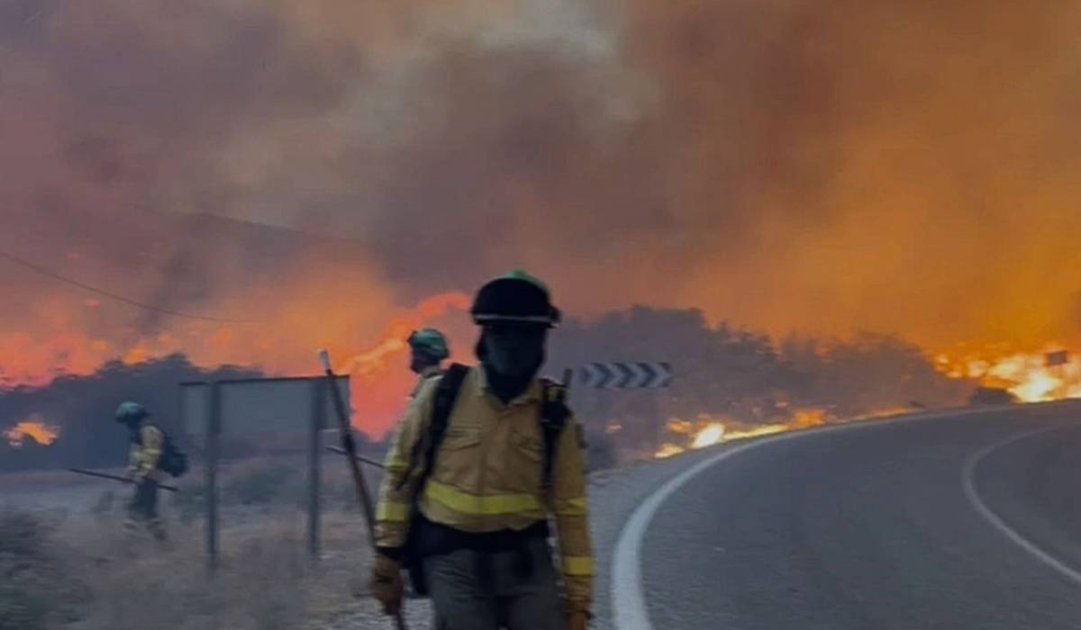 Bomberos de Infoca trabajan en el incendio de Los Gallardos. - Bomberos de Infoca trabajan en el incendio de Los Gallardos.