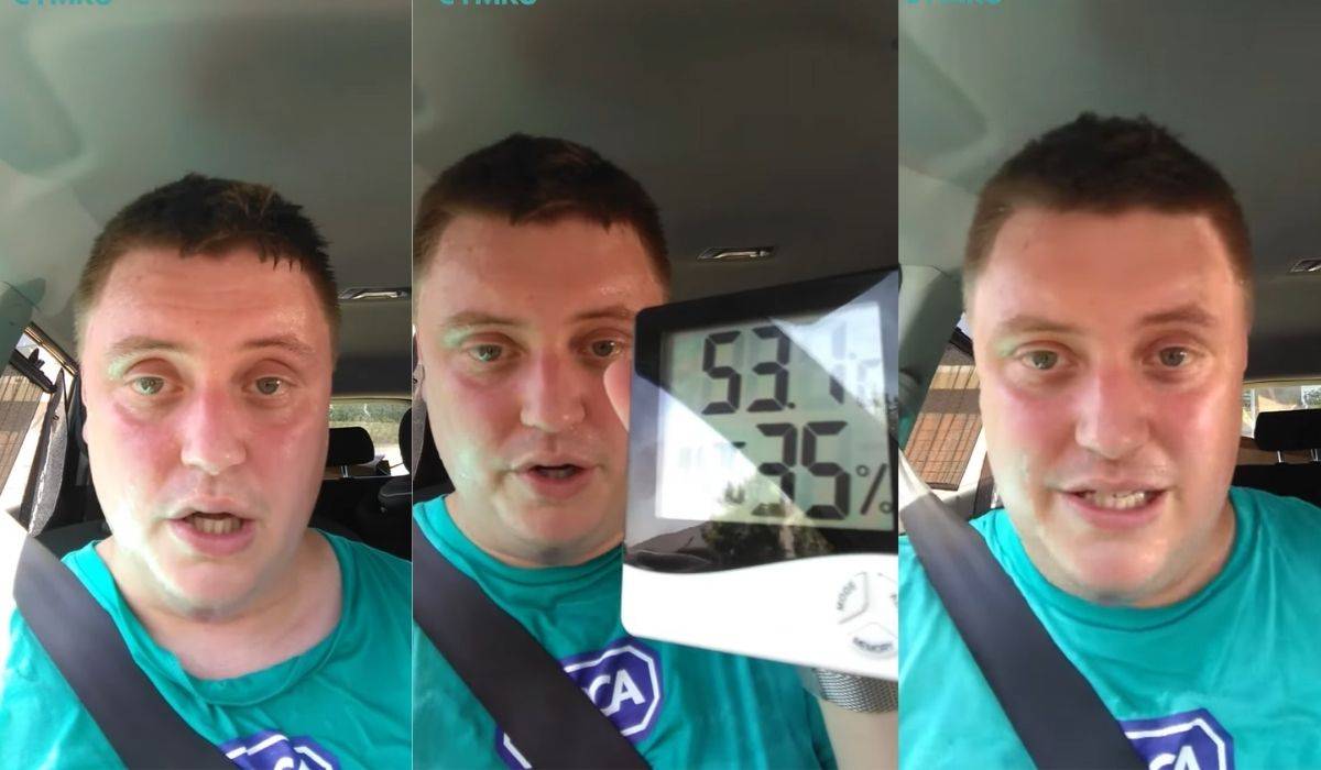 El 'caluroso' reto de un activista británico: aguanta 25 minutos encerrado en un coche en plena ola de calor
