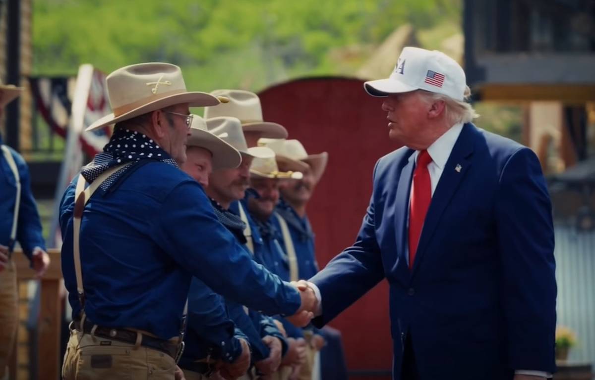 Donald Trump, durante la inauguración de la Biblioteca Presidencial Theodore Roosevelt en Medora, Dakota del Norte.  - 
