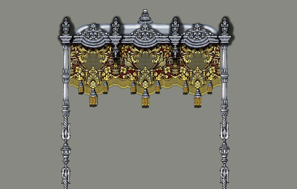 Este es el diseño de Ildefonso Jiménez para las caídas y el singular techo de palio.
