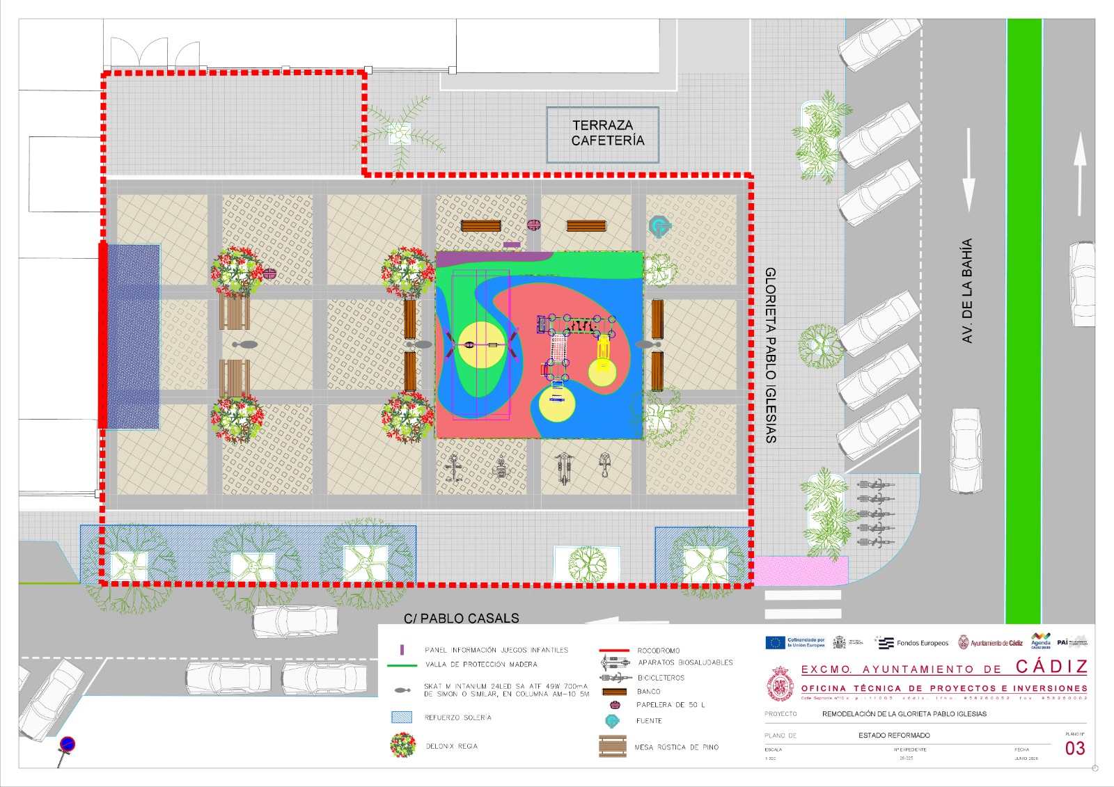 Proyecto de la glorieta Pablo Iglesias de Cádiz. - Proyecto de la glorieta Pablo Iglesias de Cádiz.
