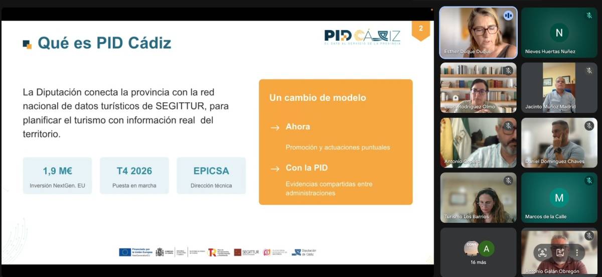 Reunión de la Diputación de Cádiz con doce ayuntamientos para presentar la nueva plataforma turística.