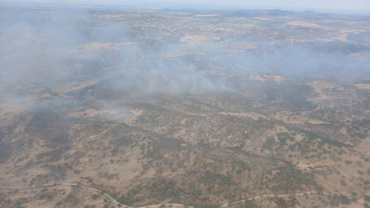 El Infoca amplía su lucha en el incendio del Cerro de Andévalo: ya son 13 aviones y helicópteros los que combaten las llamas