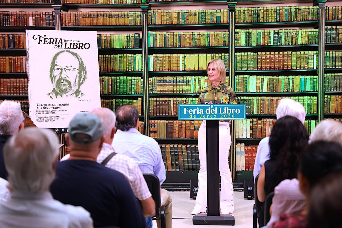 La alcaldesa, en la presentación de la Feria del Libro 2026.
