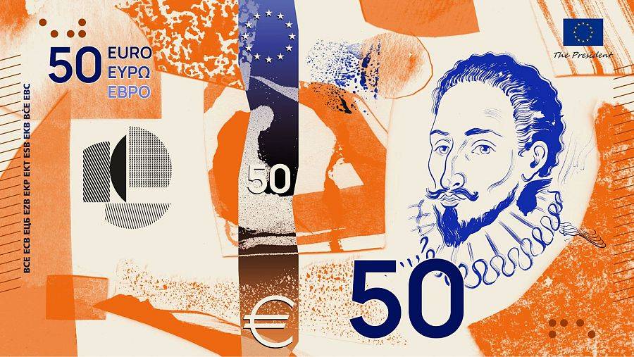 Los nuevos billetes de euro, pendientes de que el Banco Central Europeo elija entre Cervantes y la cigüeña: ¿y los antiguos?