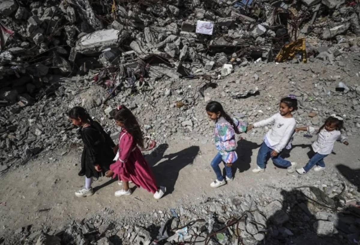 Niños palestinos en el campo de refugiados en Gaza. - Mahmoud Issa