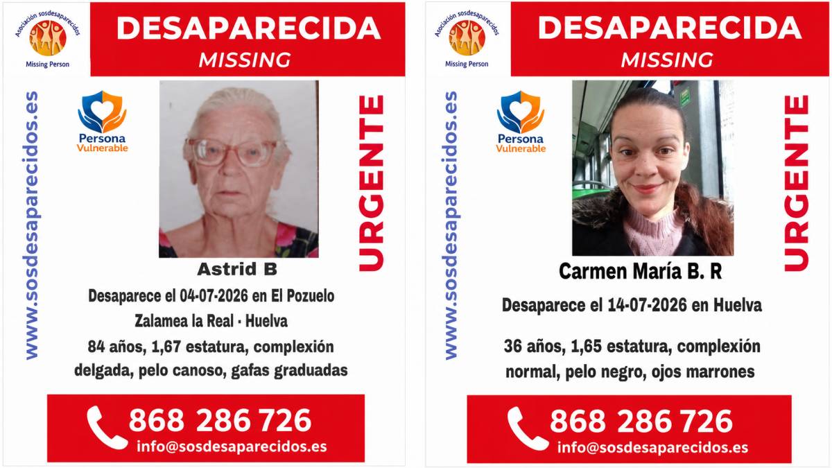 Carteles de la asociación Sos Desaparecidos.
