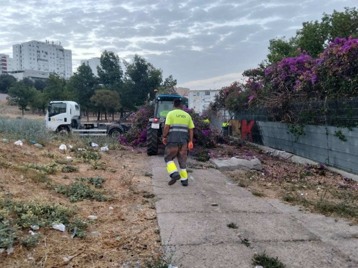 Jerez intensifica las labores de desbroce para evitar sustos con los incendios este verano