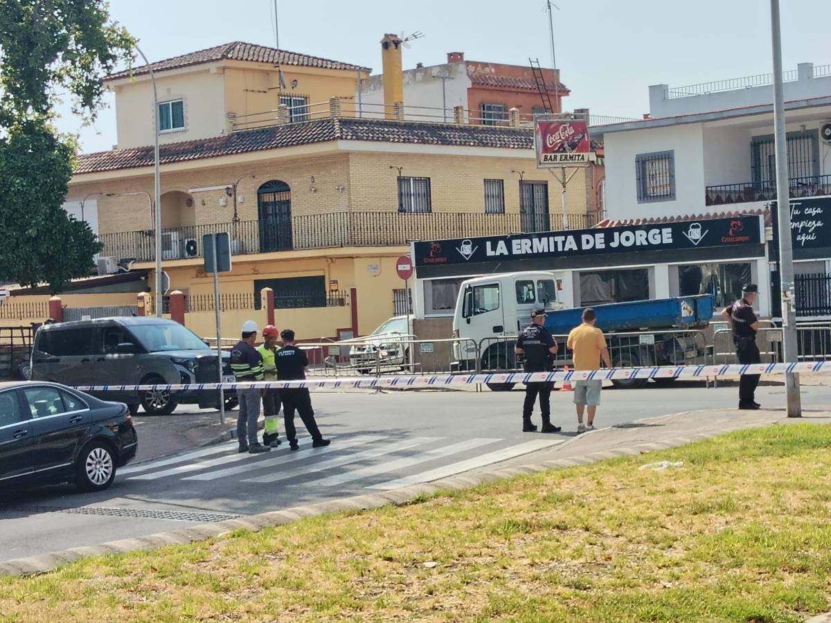 Corte en Las Delicias, este martes en Jerez.