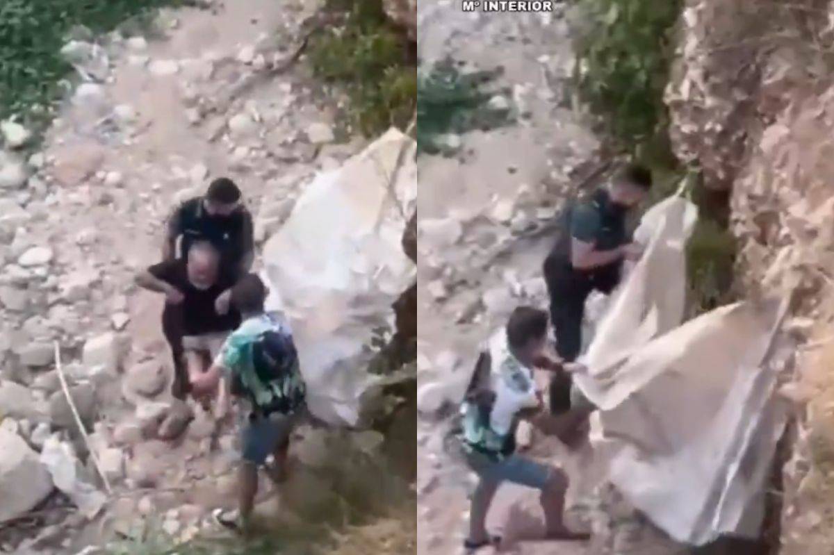 Milagroso rescate de un hombre de 67 años en Andalucía que llevaba dos días atrapado en un arroyo: usaron un manto de aceitunas