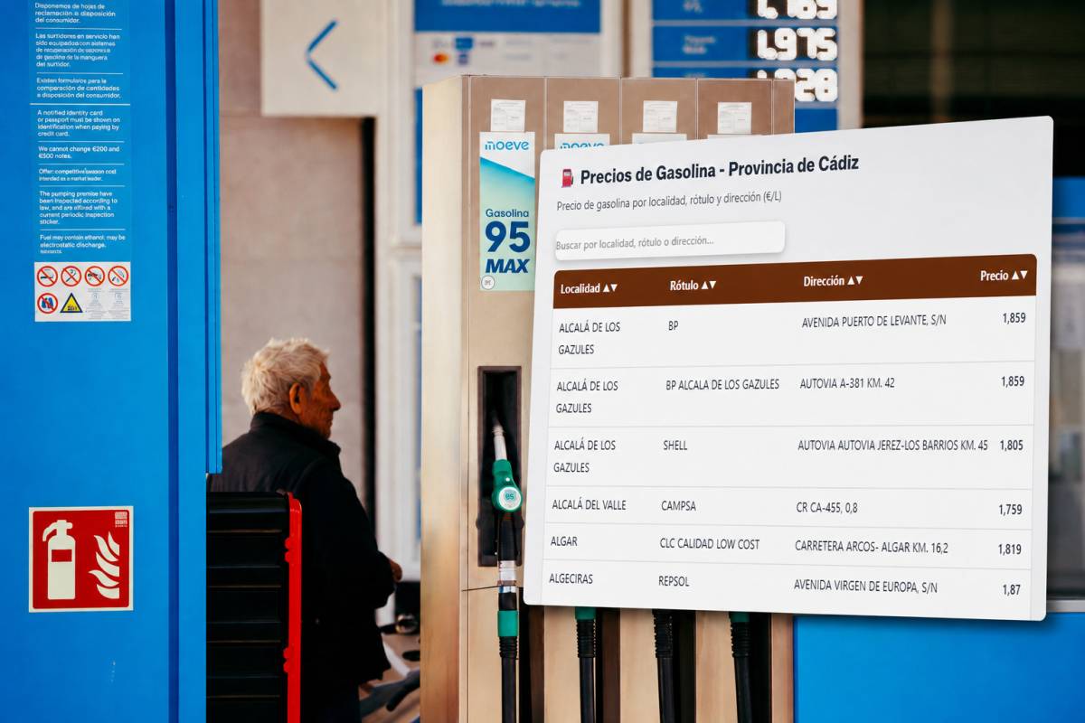 Consulta el buscador de precio de gasolina y diésel barato de la provincia de Cádiz agosto 2026: subidón hasta los dos euros en una gasolinera