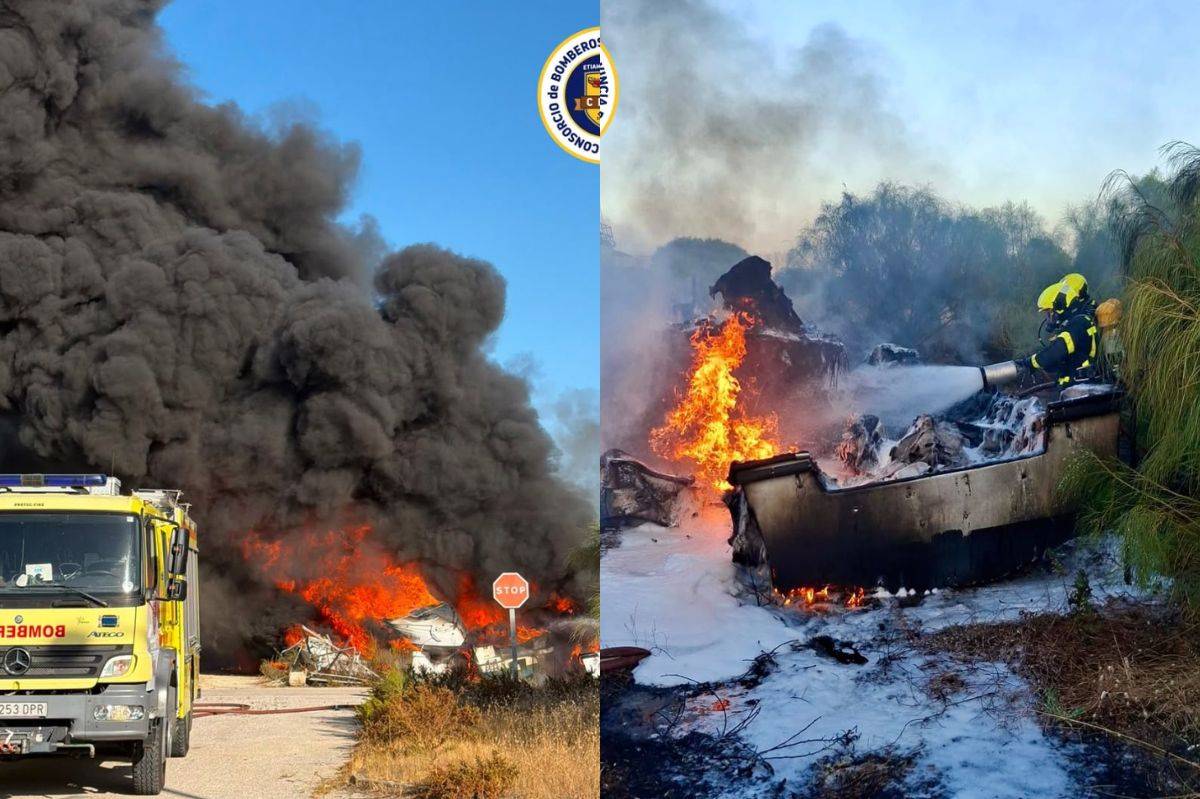 El complejo incendio en El Puerto: embarcaciones apiladas hasta seis metros de altura en el depósito de las requisadas por autoridades