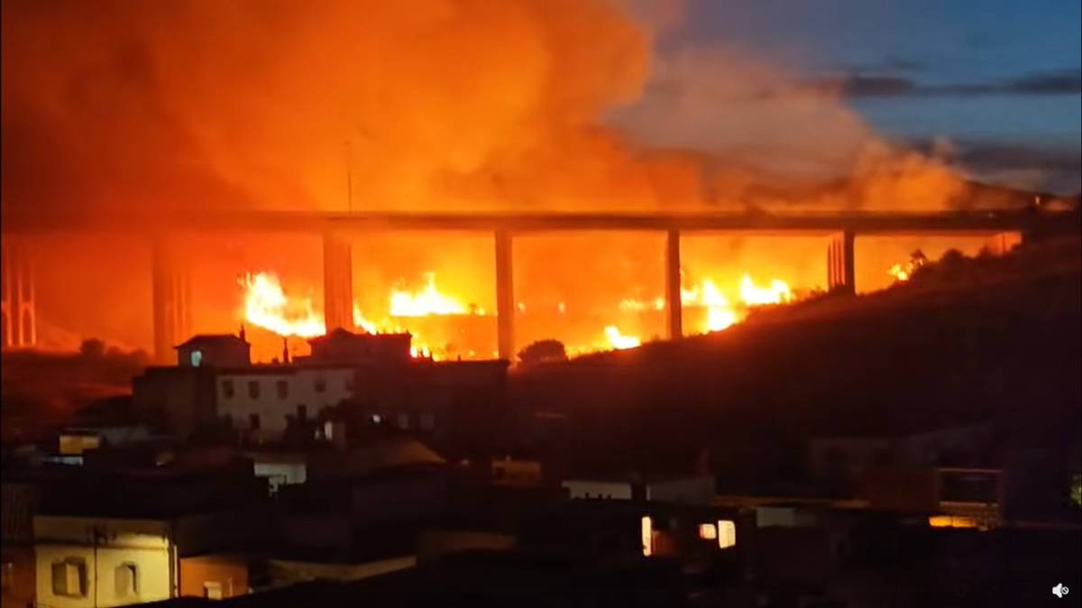 La autovía entre Algeciras y Cádiz recupera la normalidad tras un gran susto por la noche: el fuego se quedó a pocos metros de la carretera