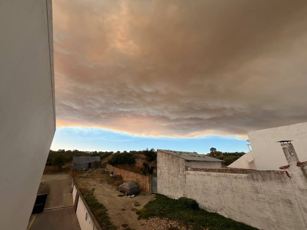 La gran nube de humo que ha alertado a toda la provincia de huelva por su magnitud. - La gran nube de humo que ha alertado a toda la provincia de huelva por su magnitud.