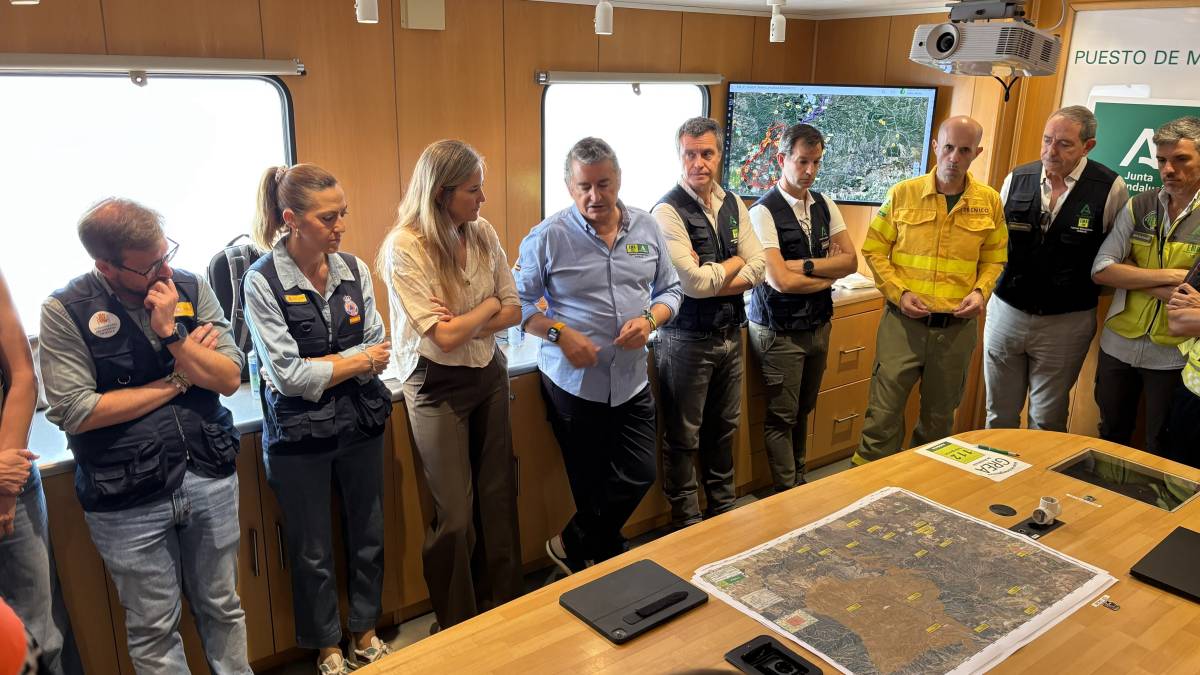 El fuego no da tregua en Niebla: los cambios de vientos impiden el control del incendio durante la madrugada y las llamas siguen avanzando