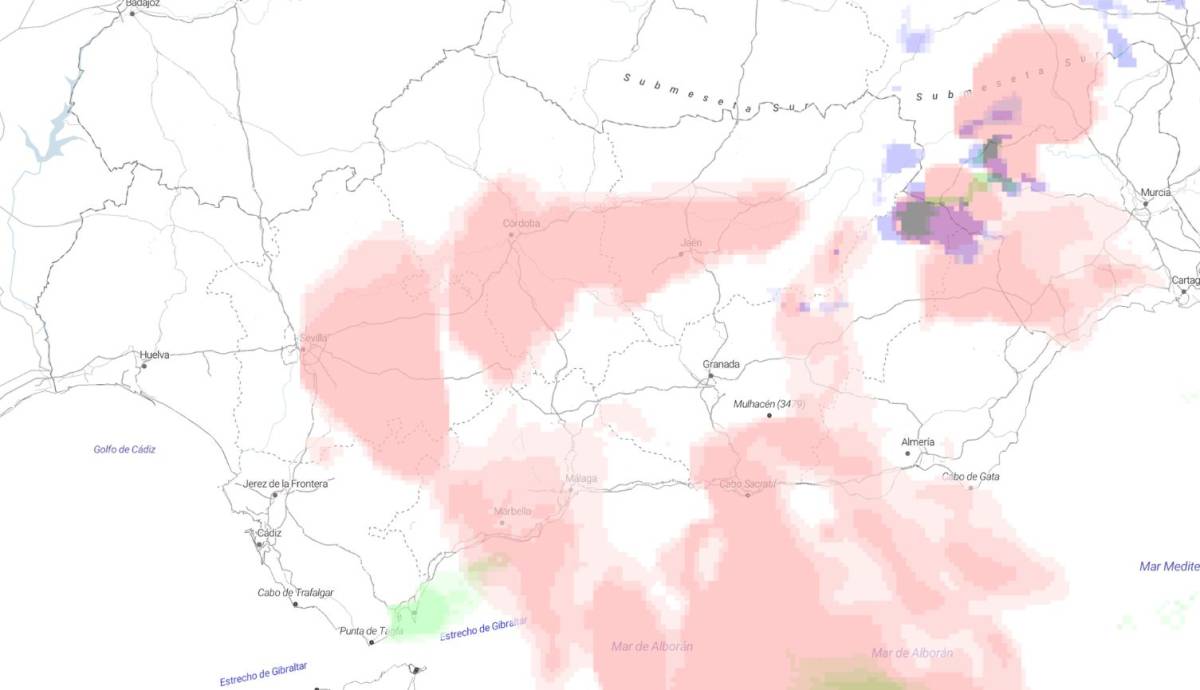 Vista del mapa de nubosidad de Aemet e IGN para el miércoles desde las 20 horas. - Vista del mapa de nubosidad de Aemet e IGN para el miércoles desde las 20 horas.