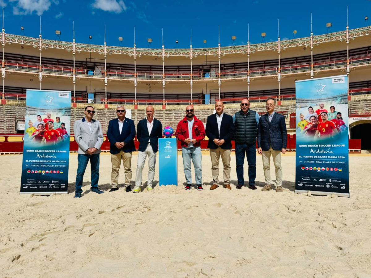 La Plaza de Toros de El Puerto aspira al Mundial de la FIFA en 2027: en octubre albergará el Mundialito de Fútbol Playa