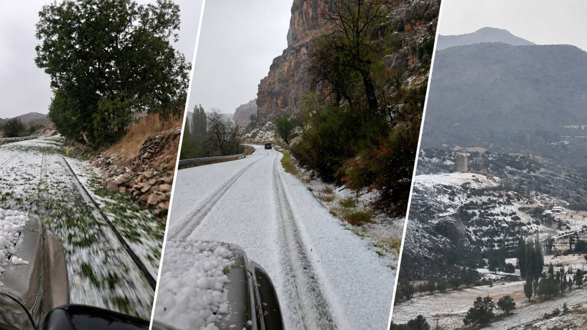 Una brutal granizada desploma 17 grados la temperatura en minutos y deja carreteras blancas en pleno agosto