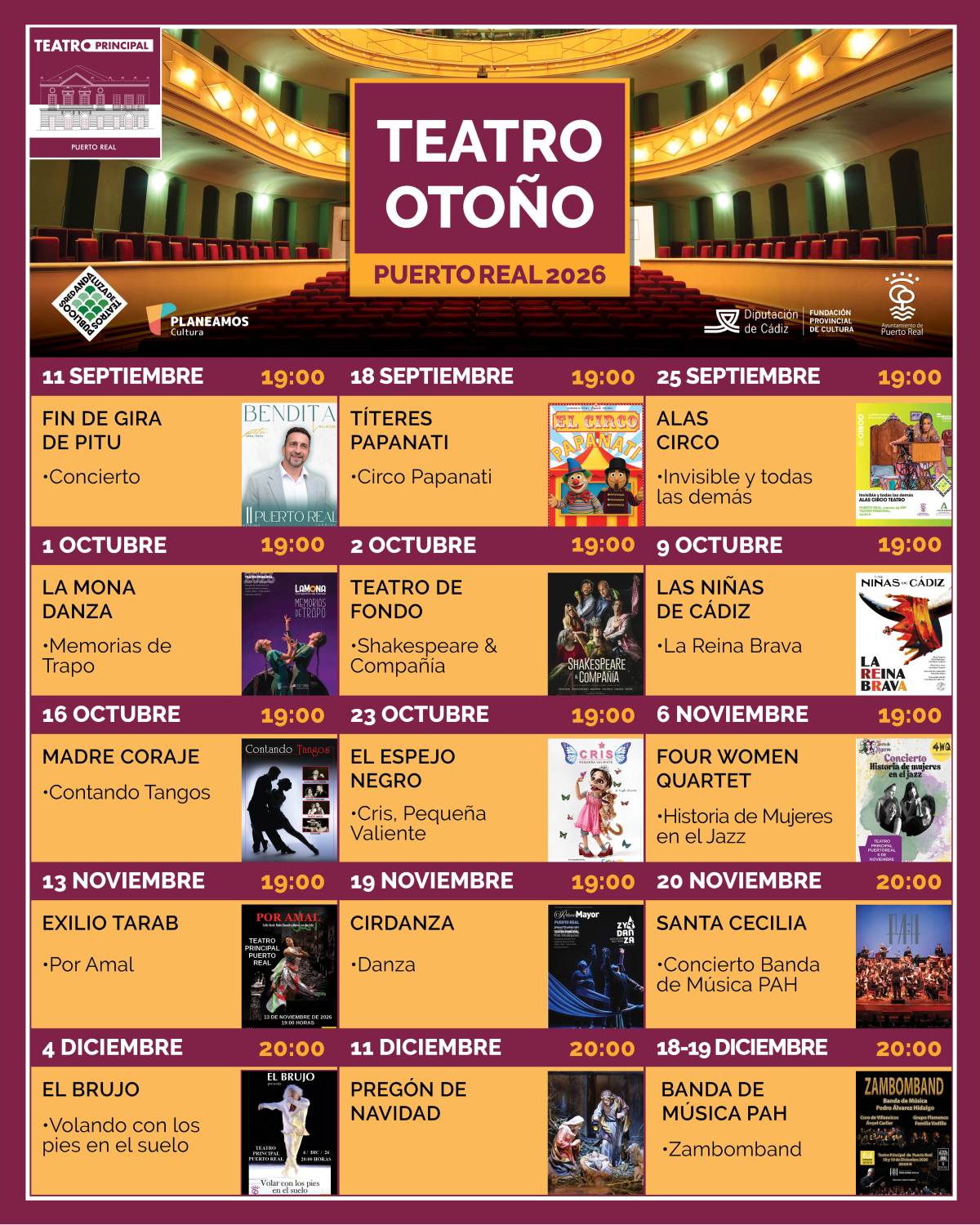 Cartel del teatro de Puerto Real. - Cartel del teatro de Puerto Real.