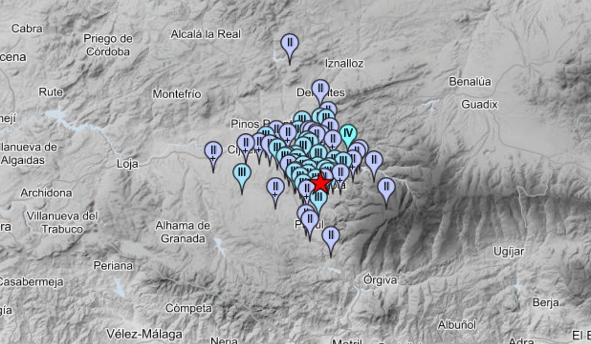 Sentido un terremoto en Granada de 3,7 e intensidad IV, justo después de otros dos más leves