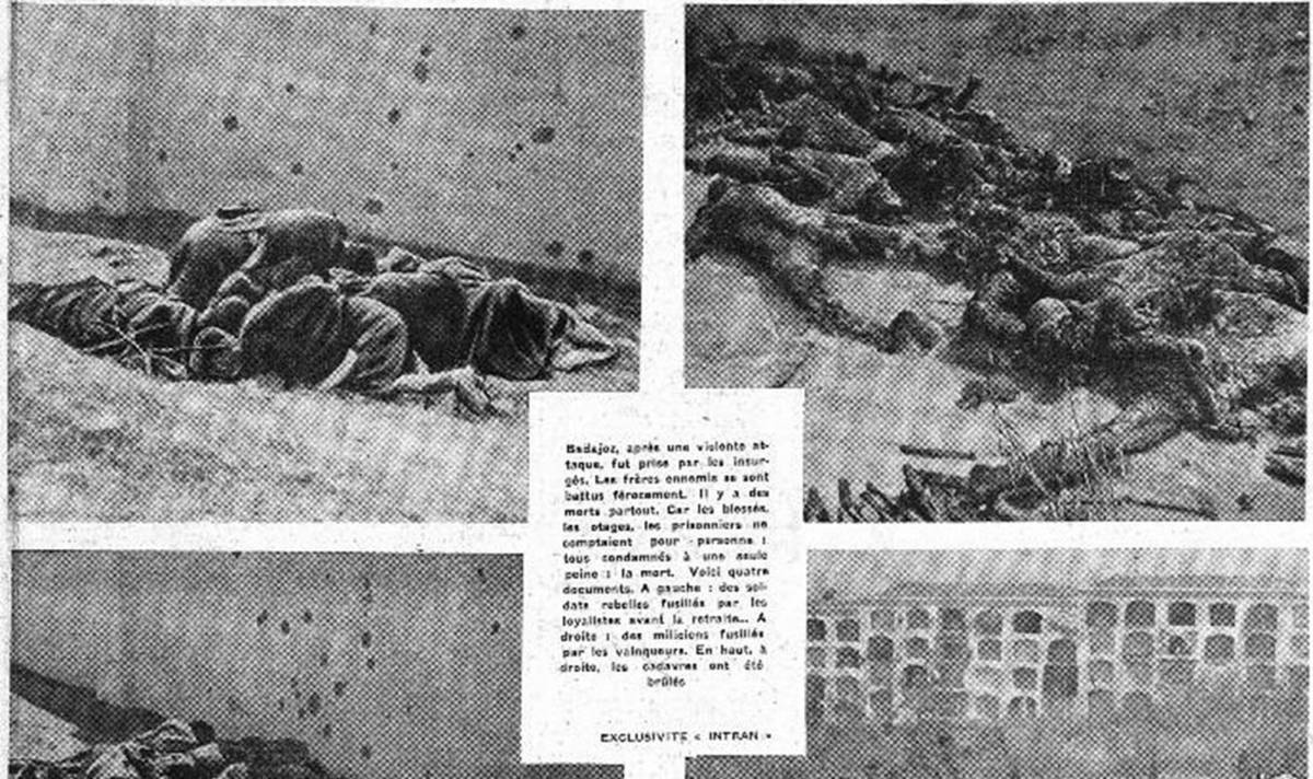 Imágenes del cementerio de Badajoz, en agosto de 1936. - 