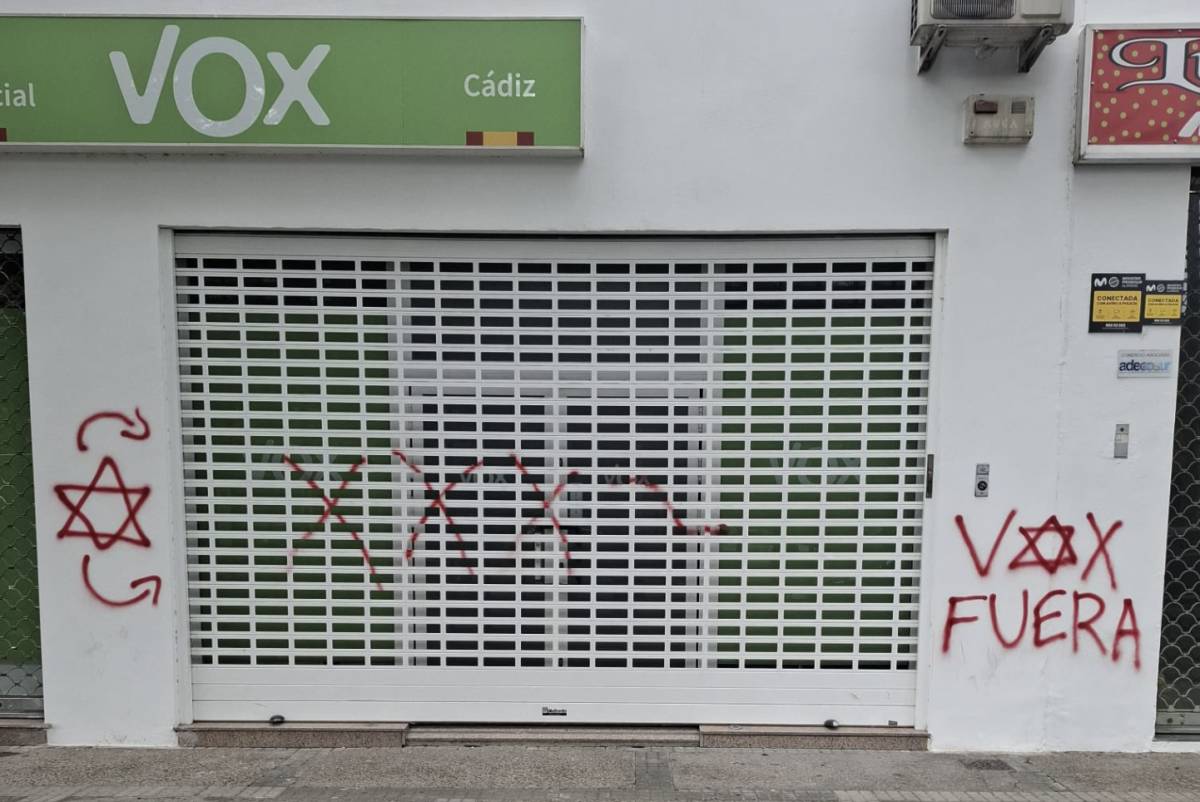 Atacan en la zona Sur de Jerez la sede provincial de Vox: Manuel Gavira condena el acto vandálico