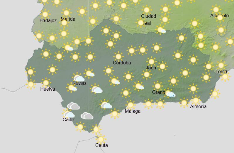 Mapa del mediodía del viernes. - Mapa del mediodía del viernes.