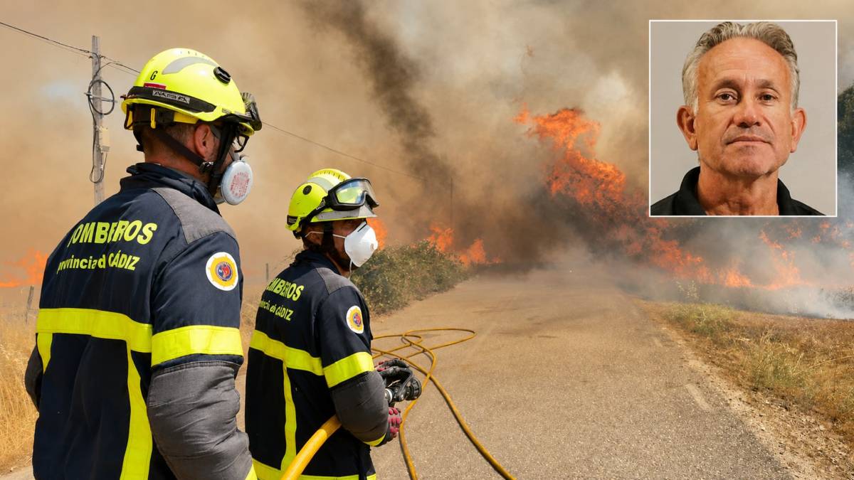Un bombero gaditano frente al mayor incendio de España: 
