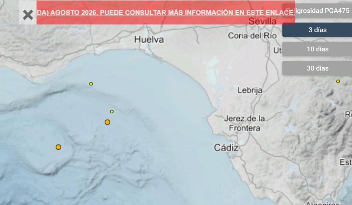 Un nuevo pequeño terremoto afecta al Golfo de Cádiz, el quinto en tres días sumado al de Olvera