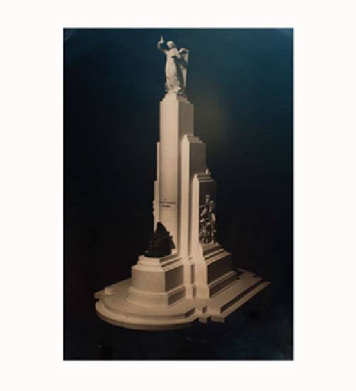 Maqueta del 2.º premio Nacional para un monumento dedicado a Cervantes en Alcalá de Henares. Escultura de José Gargallo.