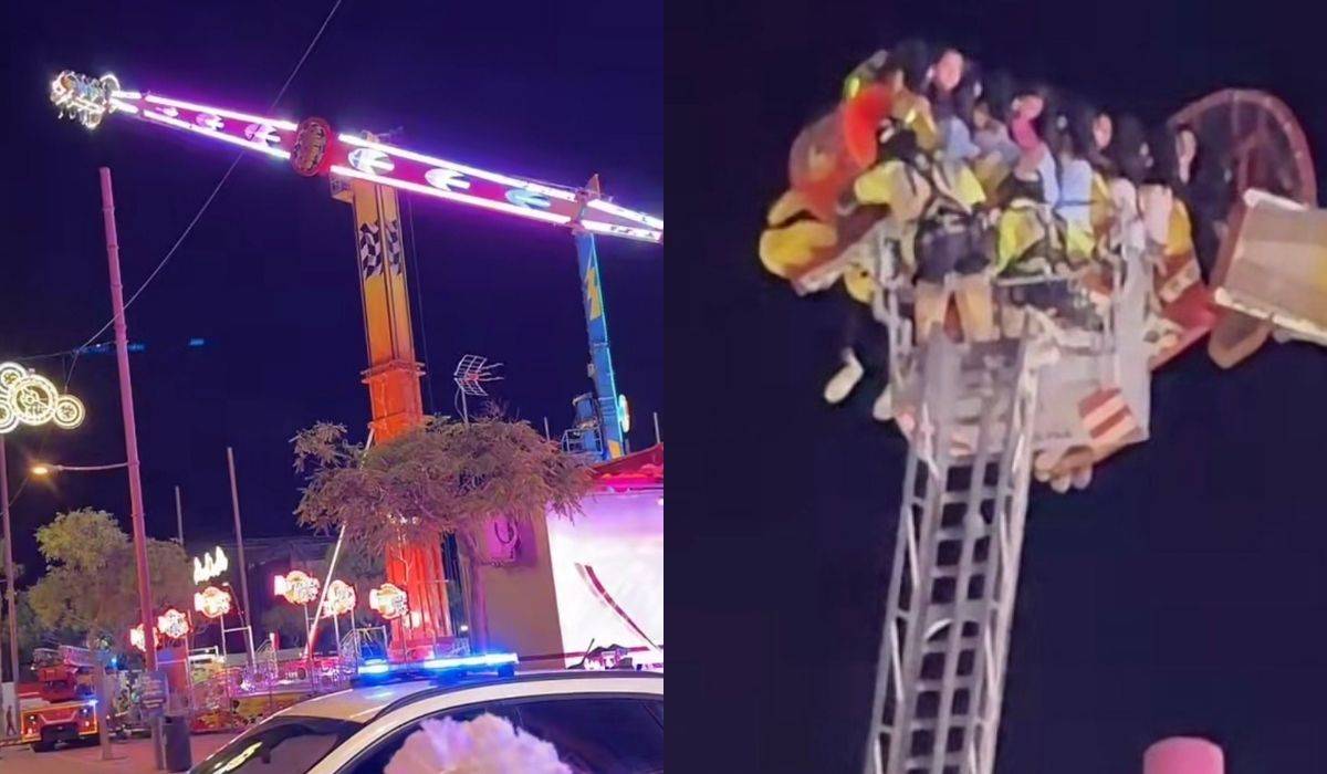 Varias personas quedan atrapadas en una atracción a gran altura en la Feria de Almería