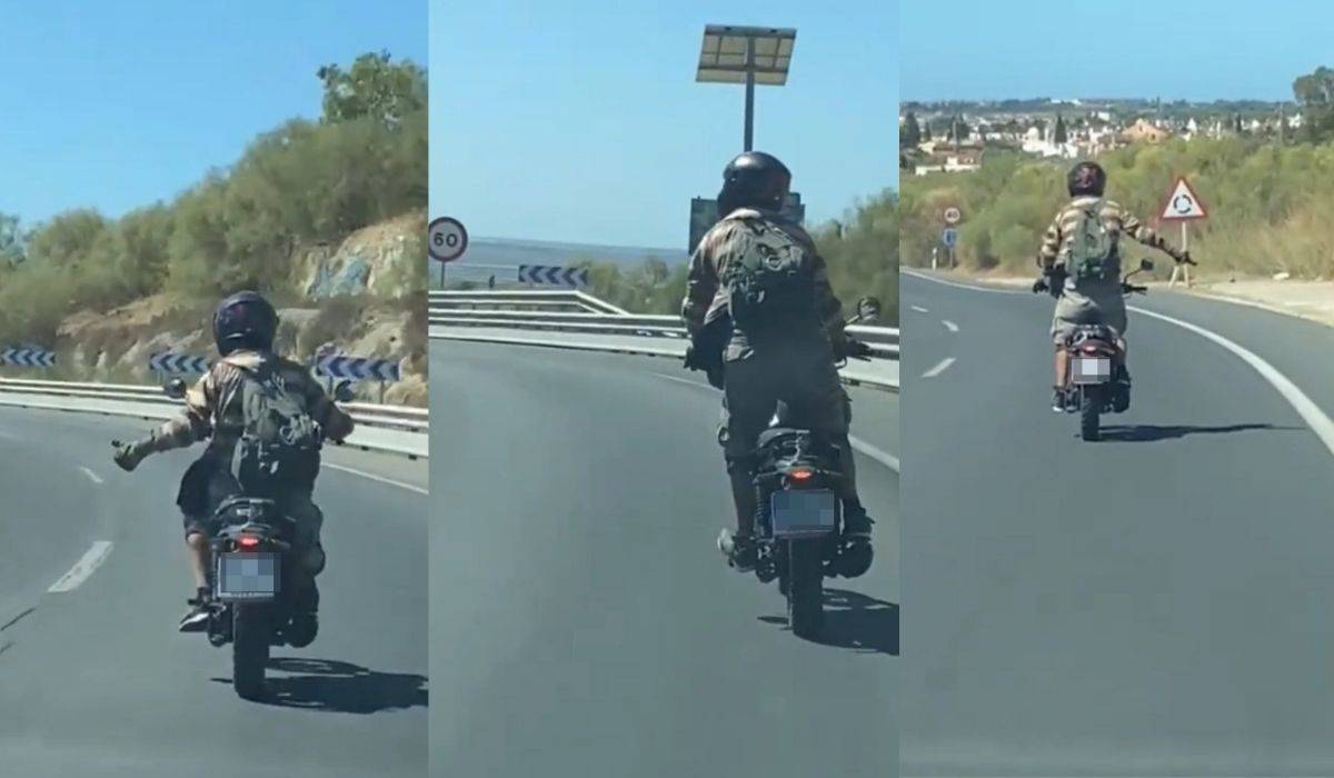 Un motorista siembra la tensión entre Jerez y El Puerto: zigzags, gestos y coches frenados por no atreverse a adelantar