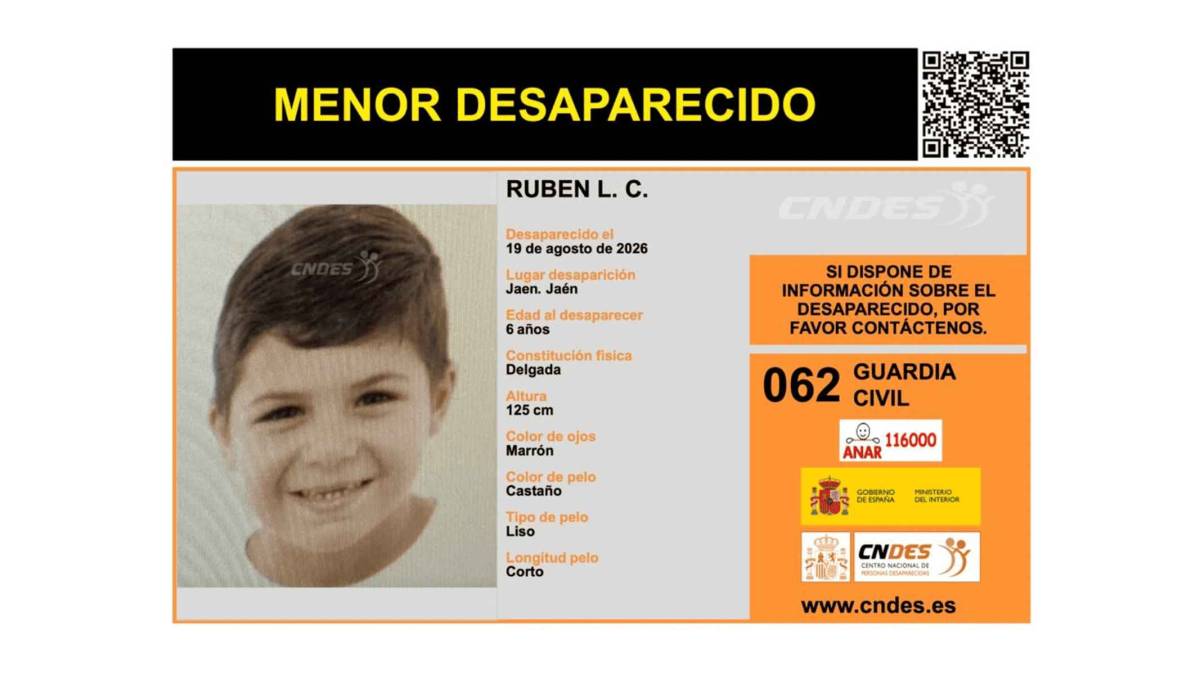Casi dos semanas sin noticias de Rubén, un niño de 6 años desaparecido en Jaén