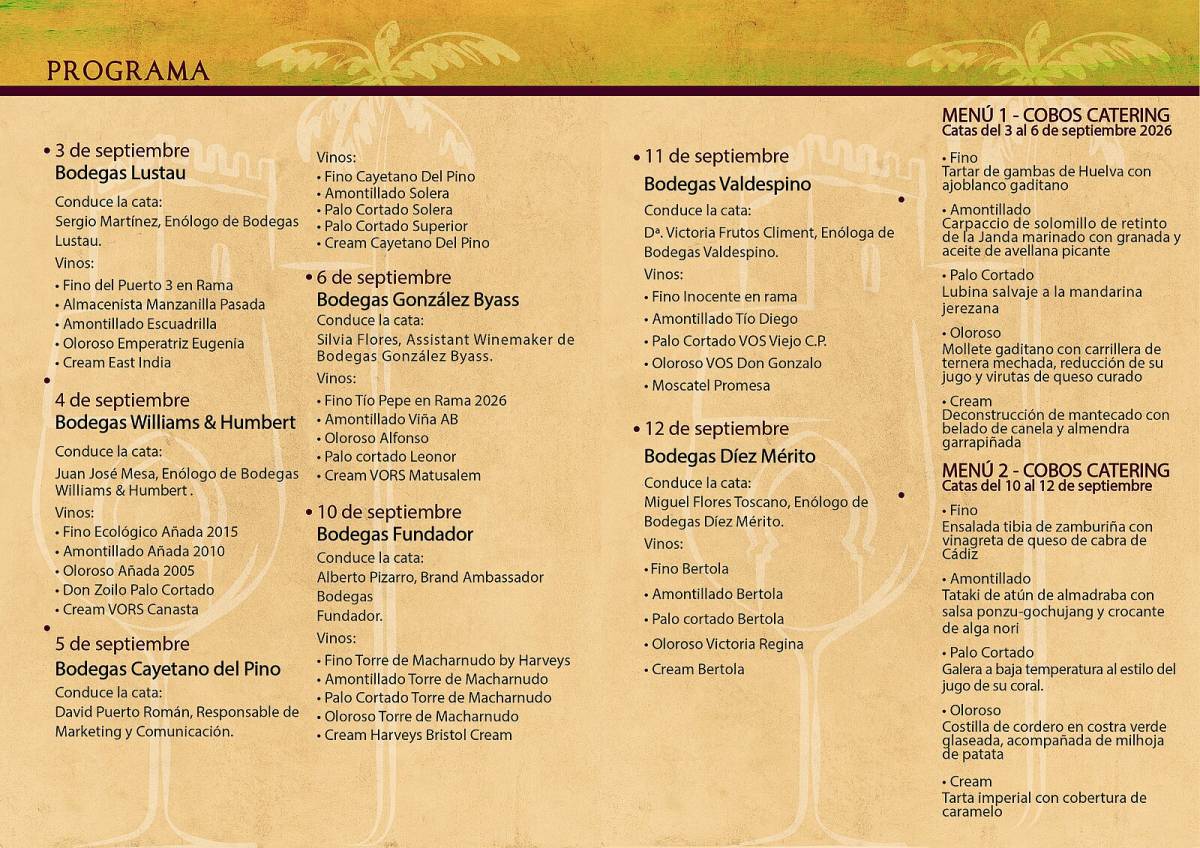 Programa de las Catas Magistrales 2026. - Programa de las Catas Magistrales 2026.