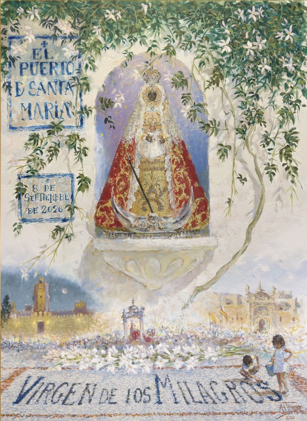 Cartel anunciador de la celebración de la festividad de la Virgen de los Milagros. 
