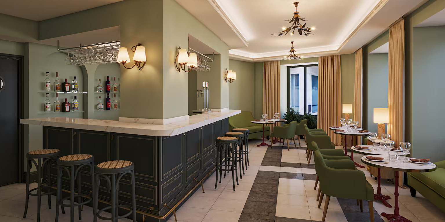 Uno de los espacios interiores del hotel gaditano. - Melia.com Uno de los espacios interiores del hotel gaditano.