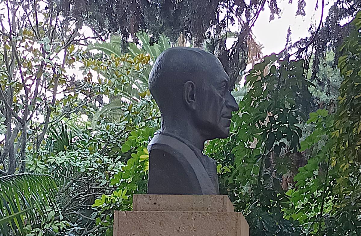 Busto Manuel de Falla, vista lateral izquierda.