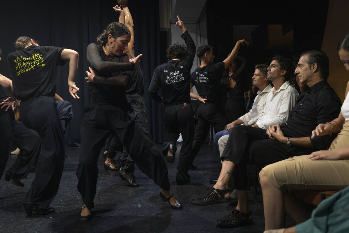 El Ballet Flamenco de Andalucía durante la presentación del pasaje 'El cerco y la luna'