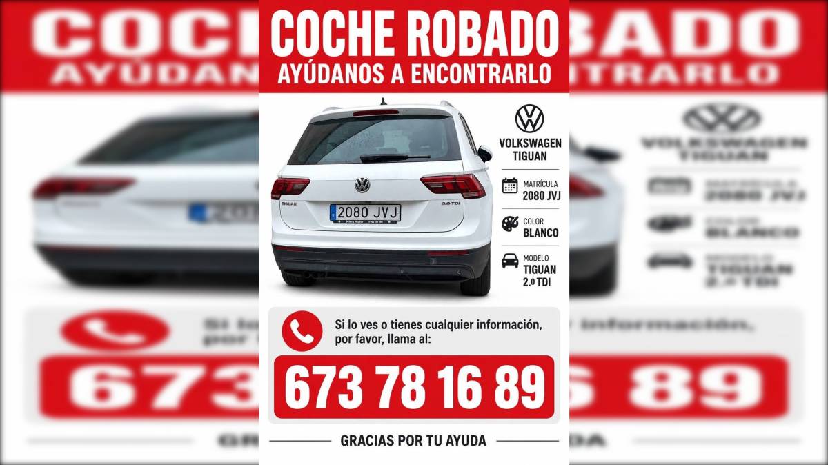Piden ayuda para encontrar un coche robado en Jerez: el vehículo ha sido sustraído esta madrugada