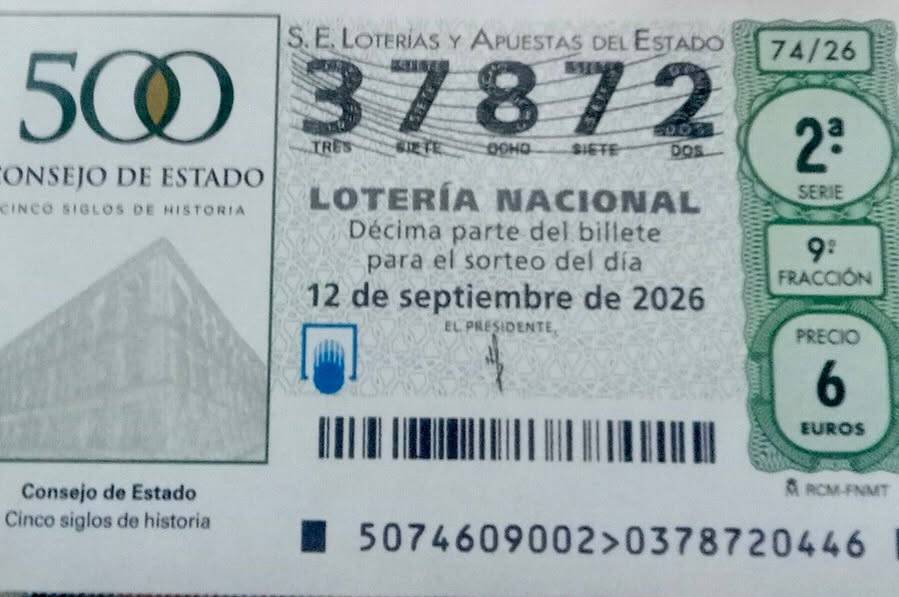 El décimo de la Lotería Nacional premiado esta mañana. - El décimo de la Lotería Nacional premiado esta mañana.