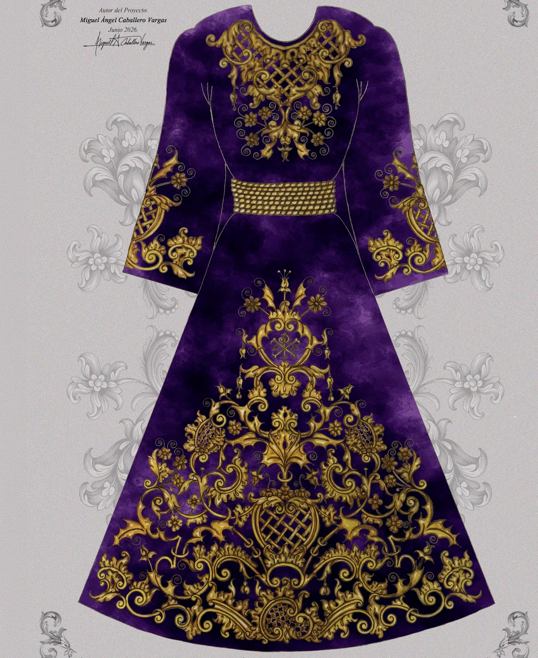 Diseño completo de la túnica.