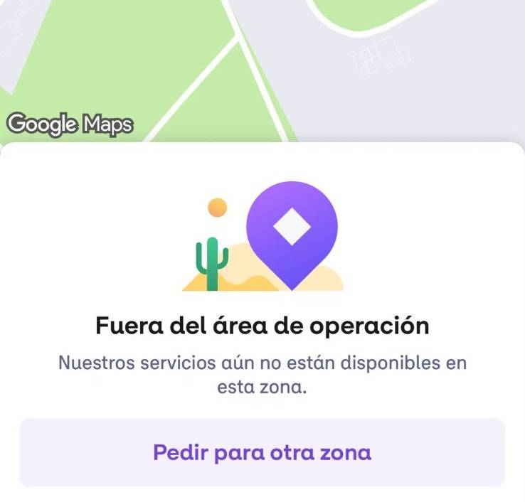 El mensaje que aparece en El Puerto al pedir un Cabify. - El mensaje que aparece en El Puerto al pedir un Cabify.