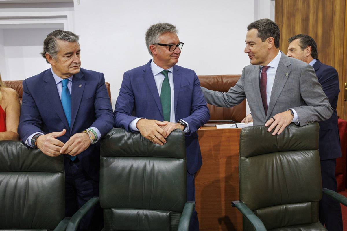 Moreno, a la izquierda en el Parlamento: 