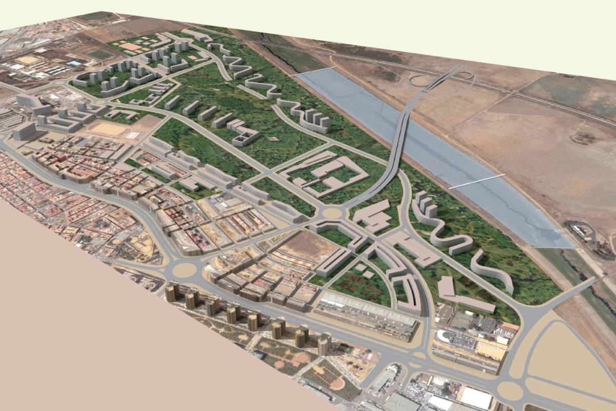 'Render' con el proyecto urbanístico público de Cortijo de Cuarto.