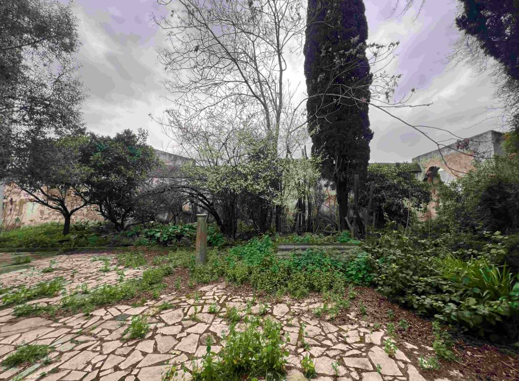 La zona de jardines del convento, en evidente estado de abandono.